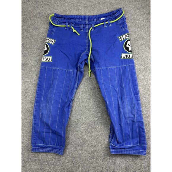 Platinum Jiu Jitsu Pants Mens A3 Blue BJJ Grappling Gi 100% Cotton Reinforced - Picture 1 of 7